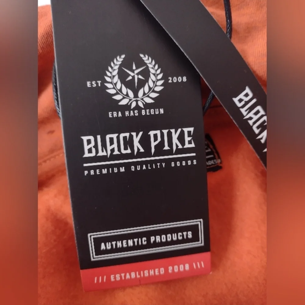 Black Pike Men's Orange and Black Graphic Hoodie Size ((2XL)